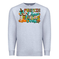 Heather Grey Pumpkin spice and Jesus Christ Premium Sweatshirt - RanaPortraitStore