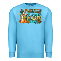 Ocean Blue Pumpkin spice and Jesus Christ Premium Sweatshirt - RanaPortraitStore