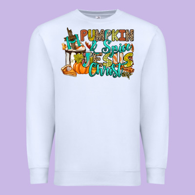 Pumpkin Spice And Jesus Christ Premium Sweatshirt Designed By Ranaportraitstore
