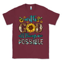 Burgundy with god all things are possible Classic Tee - OliviaCreatesArt