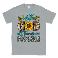 Heather Grey with god all things are possible Classic Tee - OliviaCreatesArt