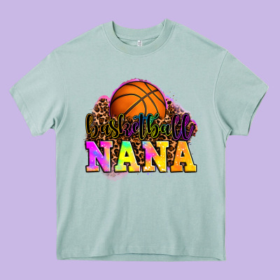 Basketball Nana Heavy Core Tee Designed By Oliviacreatesart