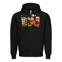 Black Christmas coffee cups with Saint Bernard Zipper Hoodie - RanaPortraitStore