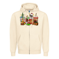 Sandshell Christmas coffee cups with Saint Bernard Zipper Hoodie - RanaPortraitStore
