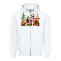 White Christmas coffee cups with Saint Bernard Zipper Hoodie - RanaPortraitStore