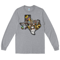 Heather Grey Happy Easter Texas Long Sleeve Tee - CowhideDigitalArt
