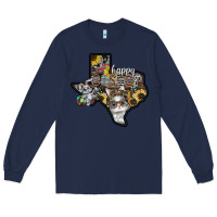 Navy Happy Easter Texas Long Sleeve Tee - CowhideDigitalArt