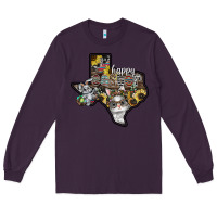 Plum Happy Easter Texas Long Sleeve Tee - CowhideDigitalArt
