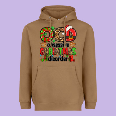 Ocd Obsessive Christmas Disorder Heavyweight Hoodie Designed By Jasminsmagicworld
