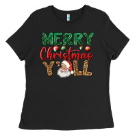 Black merry christmas y'all Ladies Tee - BundleAndBundleShop
