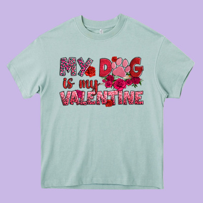 My Dog Is My Valentine Heavy Core Tee Designed By Oliviacreatesart