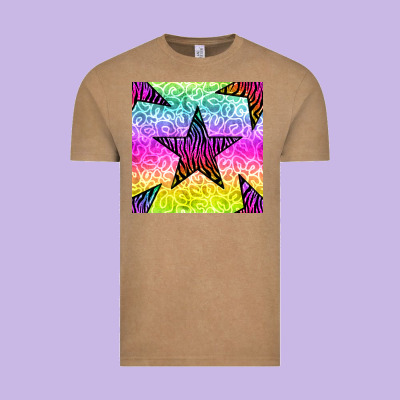 Zebra Glitter Star Seamless Pattern Vintage Tee Designed By Bundleandbundleshop