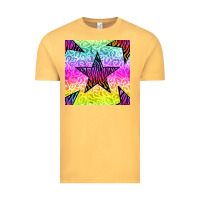 Vintage Mustard zebra glitter star seamless pattern Vintage Tee - BundleAndBundleShop
