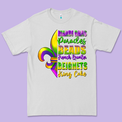 Mardi Gras Parades Beads Premium Tee Designed By Fadigitalartstudio