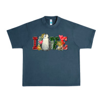 Midnight Navy christmas penguin love Urban Heavy Tee - FaDigitalArtStudio