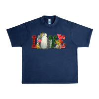 Navy christmas penguin love Urban Heavy Tee - FaDigitalArtStudio