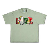 Oil Green christmas penguin love Urban Heavy Tee - FaDigitalArtStudio