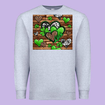 St. Patrick's Day Hearts Premium Sweatshirt Designed By Jasminsmagicworld