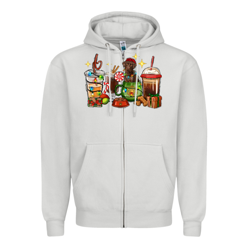 Christmas Coffee Cups With Labrador Zipper Hoodie by RanaPortraitStore | Teevron