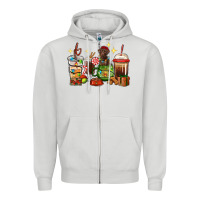 Dove Grey Christmas coffee cups with Labrador Zipper Hoodie - RanaPortraitStore