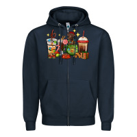 Navy Christmas coffee cups with Labrador Zipper Hoodie - RanaPortraitStore