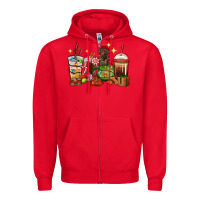 Red Christmas coffee cups with Labrador Zipper Hoodie - RanaPortraitStore