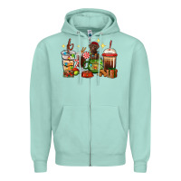 Seafoam Christmas coffee cups with Labrador Zipper Hoodie - RanaPortraitStore