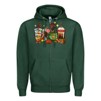Sports Green Christmas coffee cups with Labrador Zipper Hoodie - RanaPortraitStore
