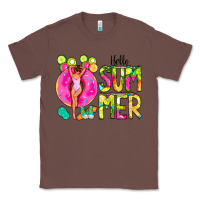 Chestnut Hello Summer Donut Girl Classic Tee - CowCowDesign