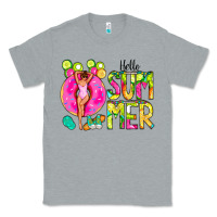 Heather Grey Hello Summer Donut Girl Classic Tee - CowCowDesign