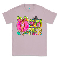 Lilac Hello Summer Donut Girl Classic Tee - CowCowDesign
