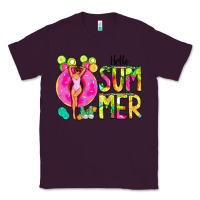 Plum Hello Summer Donut Girl Classic Tee - CowCowDesign