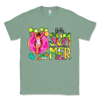 Sage Hello Summer Donut Girl Classic Tee - CowCowDesign
