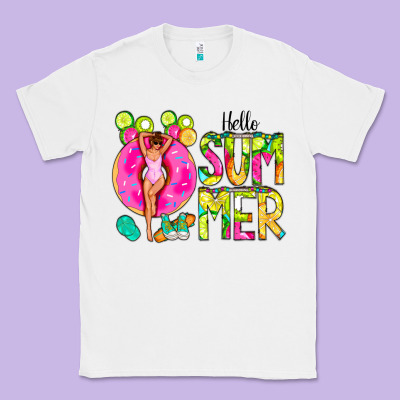 Hello Summer Donut Girl Classic Tee Designed By Cowcowdesign