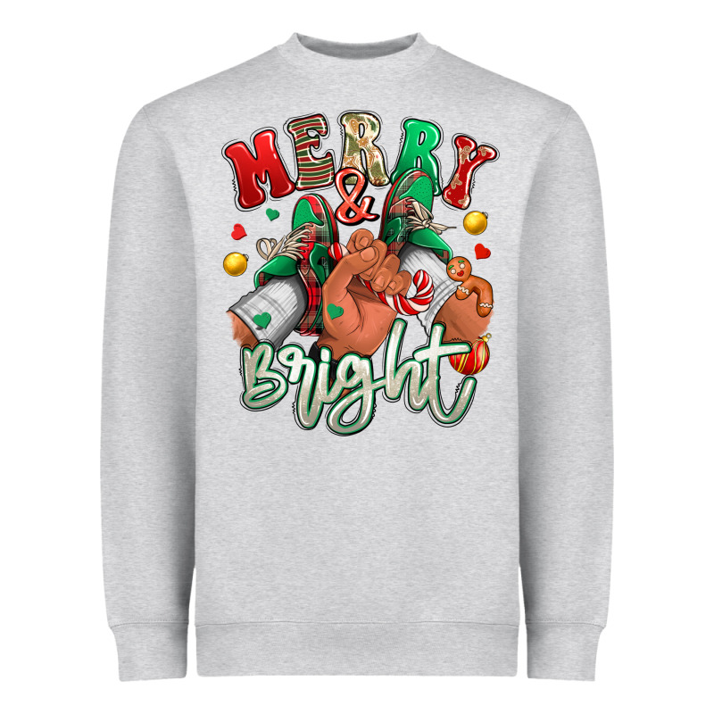 Merry And Bright Black Man Sneakers Heavyweight Sweatshirt by RanaPortraitStore | Teevron
