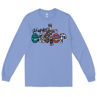 Colony Blue Happy Easter Long Sleeve Tee - CowhideDigitalArt
