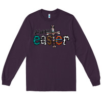 Plum Happy Easter Long Sleeve Tee - CowhideDigitalArt