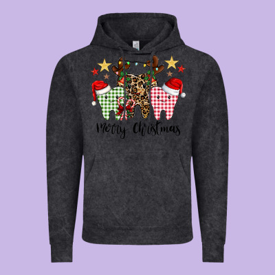 Merry Christmas Tooth Vintage Hoodie Designed By Cowhidedigitalart