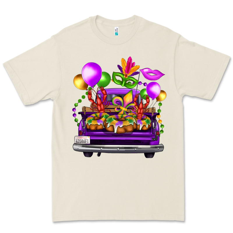 Mardi Gras Farm Truck Back View Premium Tee by FaDigitalArtStudio | Teevron