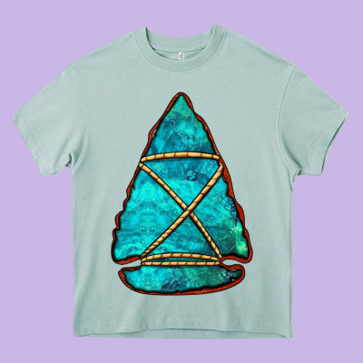 Turquoise Arrowhead Heavy Core Tee Designed By Jasminsmagicworld
