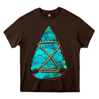 Chocolate Brown turquoise arrowhead Heavy Core Tee - Jasminsmagicworld
