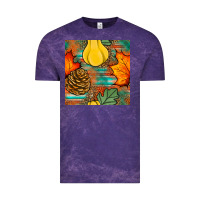 Cloud Purple fall pumpkins seamless pattern Vintage Tee - BundleAndBundleShop