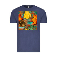 Vintage Denim fall pumpkins seamless pattern Vintage Tee - BundleAndBundleShop
