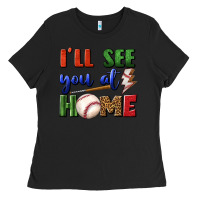 Black i'll see you at home Ladies Tee - BundleAndBundleShop
