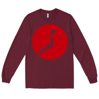 Burgundy japan island Long Sleeve Tee - baoMotion