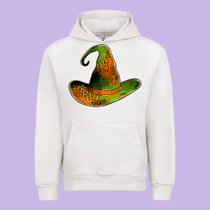 Leopard Witch Hat Urban Hoodie Designed By Jasminsmagicworld