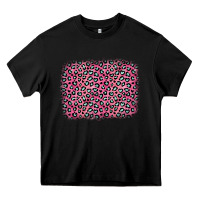 Black pink glitter leopard with heart background Heavy Core Tee - OliviaCreatesArt