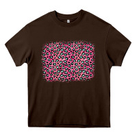 Chocolate Brown pink glitter leopard with heart background Heavy Core Tee - OliviaCreatesArt