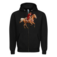 Black Western Christmas Cowgirl On The Horse Zipper Hoodie - RanaPortraitStore