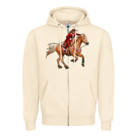 Sandshell Western Christmas Cowgirl On The Horse Zipper Hoodie - RanaPortraitStore